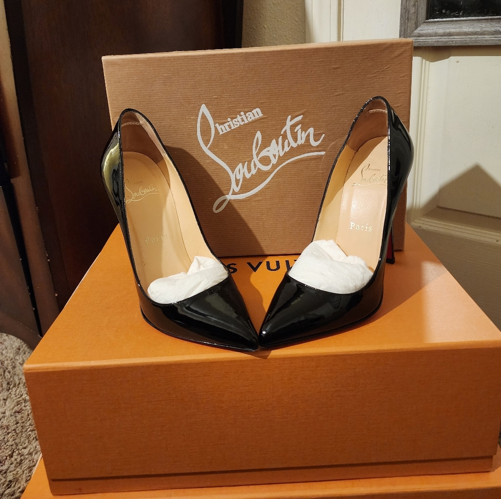 Christian louboutin Kate 100mm pattern leather pumps